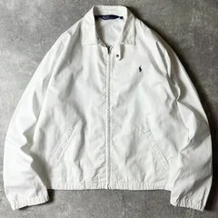 90s POLO RALPH LAUREN コットン スイングトップ ジャケット XL / 90年代 オールド ポロ ラルフローレン チンストラップ ホワイト