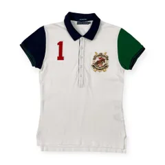 RALPH LAUREN ラルフローレン THE SKINNY POLO ナンバリング ワッペン刺繍 半袖 ポロシャツ サイズ M /レディース
