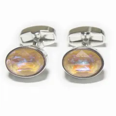 鎌倉カフス工房　カプチーノスワロフスキーカフスボタン ギフト・プレゼントにもおすすめ