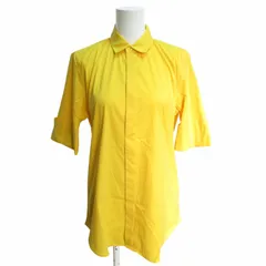 ジルサンダー JIL SANDER 美品 シャツ ブラウス コットンナイロン 比翼 半袖 黄 イエロー 40 約Mのサムネイル
