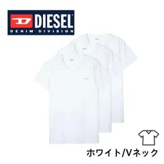ディーゼル Diesel 半袖 Tシャツ 3枚セット メンズ 00SPDM-0AALW 00SPDG-0AALW ホワイト Vネック 3枚組 アンダーウェア 下着 インナーウェア DIESEL THREE PACK CREW / V NECK T-SHIRT