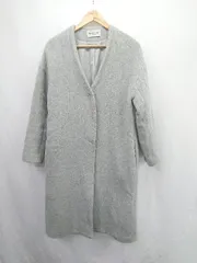 ◇ ⊇ le coeur blanc ルクールブラン ノーカラー 長袖 ウールコート サイズ38 グレー レディース E  【1506190009230】のサムネイル