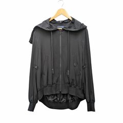 24SS Regulation YohjiYamamoto TA/PE DE CHINE R-HOODED BOMBER JKT FY-J51-805 ヨウジヤマモト フーディジャケット ブラック サイズ 2