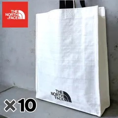 ◆【M】新品 ノースフェイス ショッピングバッグ トートバッグ THE NORTH FACE ショッパー バッグ Mサイズ 白 エコバッグ　10点セット