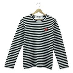 PLAY COMME des GARCONS / プレイコムデギャルソン | AD2023 / 8 | ボーダー クルーネックカットソー | S | ブラック/ホワイト | レディース