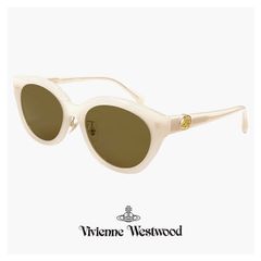 【新品】 41-5005 c02 54mm レディース ヴィヴィアン ウエストウッド サングラス Vivienne Westwood uvカット 紫外線対策 ウェリントン 型 フレーム ホワイトベージュ オーブ アジアンフィット モデル