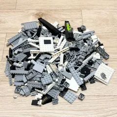 LEGO レゴ グレー ホワイト ブラック系 中古 パーツ プレート ラウンド スロープ パネル 大量 ばら売り 部品取り LY-231023-09