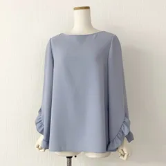 60i27 FOXEY NEW YORK フォクシー ニューヨーク Blouse フリルブラウス 39988 40 サックスブルー 日本製 トップスのサムネイル