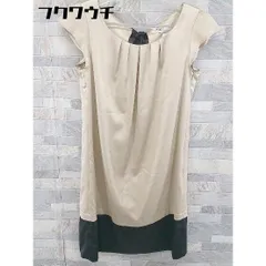 ◇ N Natural Beauty Basic サイドジップ フレンチスリーブ 膝丈 ワンピース サイズM ベージュ ブラック レディース 【中古】 【1103090015769】