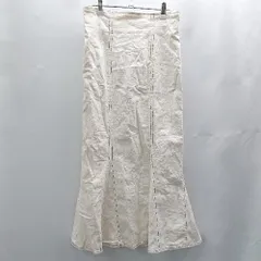 ◇ Θ GRL グレイル バックウエストゴム ロング マーメイド スカート サイズ L ホワイト系 レディース E  【1502030047950】