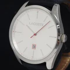 稼働 良品 ラコステ LC.100.1.14.2758 QZ シルバー文字盤 デイト メンズ腕時計 KRH 2000000 NSK