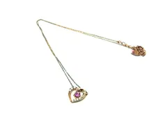 4℃ ヨンドシー SV925 ラインストーン ハート ネックレス ペンダント アクセサリー レディース ゴールド系 DY0533