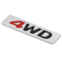 4WD ロゴエンブレム レッド 汎用 SUV クロカンなどに 4×4 4駆 両面テープ ステッカー アクセサリー ドレスアップ カスタムパーツ 【カー用品のお店BeeTech】カスタマイズ 車用品 ドレスアップ 外装パーツ