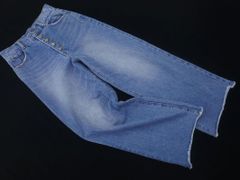 PAGEBOY ページボーイ USED加工 カットオフ ボタンフライ ワイド デニムパンツ sizeS/青 ■■ レディース