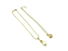 NINA RICCI ニナリッチ ラインストーン ネックレス ペンダント アクセサリー 2点セット まとめ売りゴールド系 DG6113