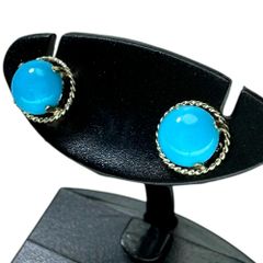 トルコ石/ターコイズ 0.50/0.50ct ピアス K18ゴールド 18金  0.8g レディース 【中古】【真子質店】【NN】