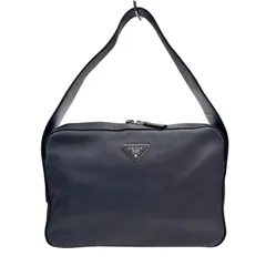 【中古】PRADA プラダ 1BC023 ショルダーバッグ ネイビー レザー メンズ レディース ユニセックス 人気 お洒落 美品 【ブランドギャラリー心斎橋店】