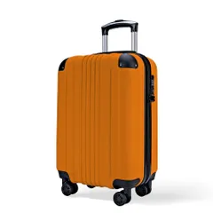 オレンジ_Small [Bargiotti] ABSスーツケース キャリーバッグ キャリーケース 大容量 超軽量 TSAロック ダブルキャスター 静音 旅行 ビジネス… (オレンジ, Small)