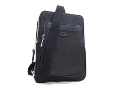 ■新品■未使用■ LACOSTE ラコステ PVC ボディバッグ ウエストポーチ ウエストバッグ メンズ ブラック系 FA7402