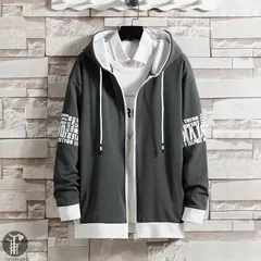 長袖パーカーパーカー 切り替え カーディガン ジップアップ メンズ パーカ プリント トップス プリント 肌触り フード付き 長袖 文字 運動着 部屋着 ルームウェア スポーツウェア メンズファッション 代引不可 zuoyte50zuoyte50