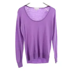 ジョンスメドレー 英国製 ウール100％ ニット M パープル JOHN SMEDLEY 長袖セーター レディース 【中古】  【231011】