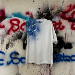 paint T-shirt ペイント Tシャツ ユニセックス ホワイト 白 ペンキ オーバーサイズ 久喜倉庫店