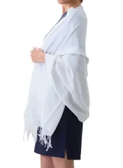 [アウニイ] パシュミナタッチ 大判 ストール パーティー ショール マフラー 結婚式 レディース ロングショール パーティ スカーフ 日焼け止め 春 夏 羽織物 フリンジ付き 冷房対策 母の日 プレゼント ギフト HW86 [ラメあり シルバー / 869]