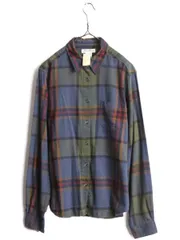 【お得なクーポン配布中!】 デッドストック 90s エディーバウアー チェック 長袖 シャツ レディース L 新品 90年代 オールド Eddie Bauer レーヨン コットン ブラウス