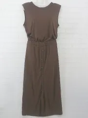 ◇ MOUSSY マウジー 切替 リブニット ノースリーブ ロング ワンピース サイズF ブラウン系 レディース P  【1301260011874】