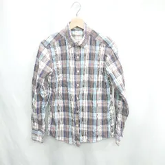 ◇ ⊇ green label relaxing UNITED ARROWS チェック柄 長袖 シャツ サイズM ブラウン系 レディース E  【1502060027182】