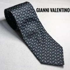2:ネクタイ GIANNI VALENTINO 約9.1㎝ ネイビー A 565★