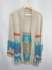 ◇ ◎ ZARAKNIT 長袖 カーディガン サイズL ベージュ レディース E  【1407020043373】