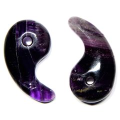 フローライト　35ｍｍ勾玉　2個セット[A]　　☆天然石 高品質
