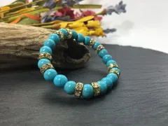 パワーストーン ブレスレット ターコイズ  #2（ゴールド）レディース 女性  数珠ブレス 開運 プレゼント ギフト [20]