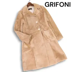 イタリア製★ GRIFONI グリフォーニ 秋冬 毛皮★ 羊革 ラム ファー ロング コート Sz.40 レディース