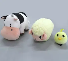 【中古】ぬいぐるみ [単品] ウシくん＆ヒツジさん＆ヒヨコさん 動物ふれあいぬいぐるみ3種セット 「3DSソフト 牧場物語 3つの里の大切な友だち ファミ通DXパック」 エビテン限定