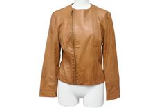 ChristianDior クリスチャンディオール ガリアーノ期 ジップアップ ノーカラージャケット ゴートレザー キャメル 36 美品 中古 4b001861