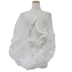 COMME des GARCONS コムデギャルソン ポンチョ ホワイト 白 オーガンジーフリル フリンジ ラメ 花 フラワー AD1996 変形 トップス ブラウス カットソー 【レディース】のサムネイル