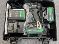 ・新品★HiKOKI (ハイコーキ) 18V インパクトドライバー  WH18DC 2XPBZ ストロングブラック バッテリー2個・充電器・ケース付 工具【C1/0508-3】