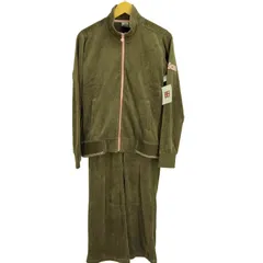 アディダス adidas ロゴ刺繍 ベロア  ジャージ セットアップ トラックジャケット フレアパンツ レディース  M