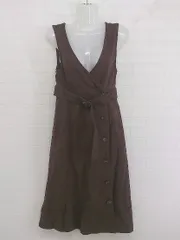 ◇ ◎ GRL グレイル カシュクール ノースリーブ 膝下丈 ワンピース サイズS ブラウン系 レディース E  【1302160018499】