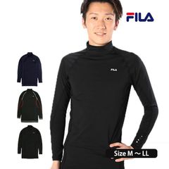 スポーツインナー メンズ フィラ FILA ストレッチ 長袖 ハイネック Tシャツ フィットネス コンプレッションシャツ 3色 M L LL  445-111