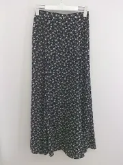 ◇ FREAK'S STORE フリークスストア 花柄 ロング フレア スカート サイズF ブラック ホワイト レディース  【中古】 【1208230012391】