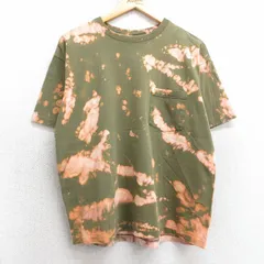 L/古着 ギャップ GAP 半袖 ビンテージ Tシャツ メンズ 90s 胸ポケット付き コットン クルーネック 濃緑他 グリーン ブリーチ加工 25apr24 