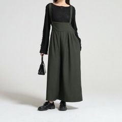 バックゴム入り ワイドサロペットパンツ
