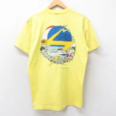 L/古着 スクリーンスターズ 半袖 ビンテージ Tシャツ メンズ 80s USAF クルーネック 黄 イエロー 25aug25 中古
