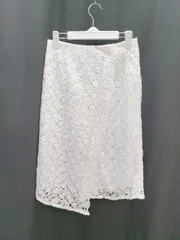 ◇ MERCURYDUO マーキュリーデュオ レース 花柄 膝下丈 タイト スカート サイズM ホワイト レディース P  【1405230011281】