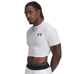 【送料無料】 アンダーアーマー メンズ Tシャツ トップス Under Armour Men's HeatGear OG Cropped Compression T-Shirt White/Black
