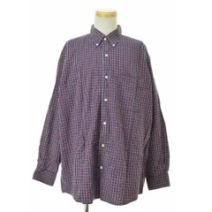 【BANANAREPUBLIC】チェックボタンダウン長袖シャツ