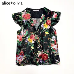 Alice+Olivia - ❤️★Alice olive 2023新作新品　黒花柄　ブラウス　オシャレ Women's Designer Blouses & Shirts | Alice + Olivia